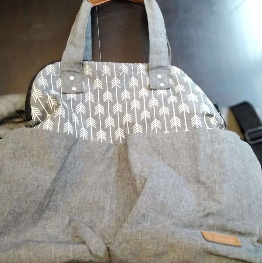 Grey & White Leke Baby Diaper Bag